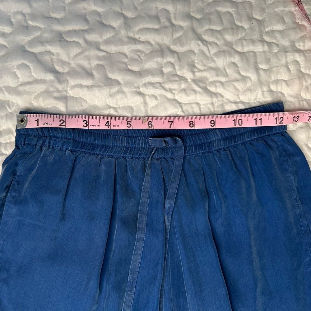 Vintage 90s Fiji Petite Silk Loungewear Set 2-Piece Blue Drawstring Pants S/XS - Picture 15 of 16